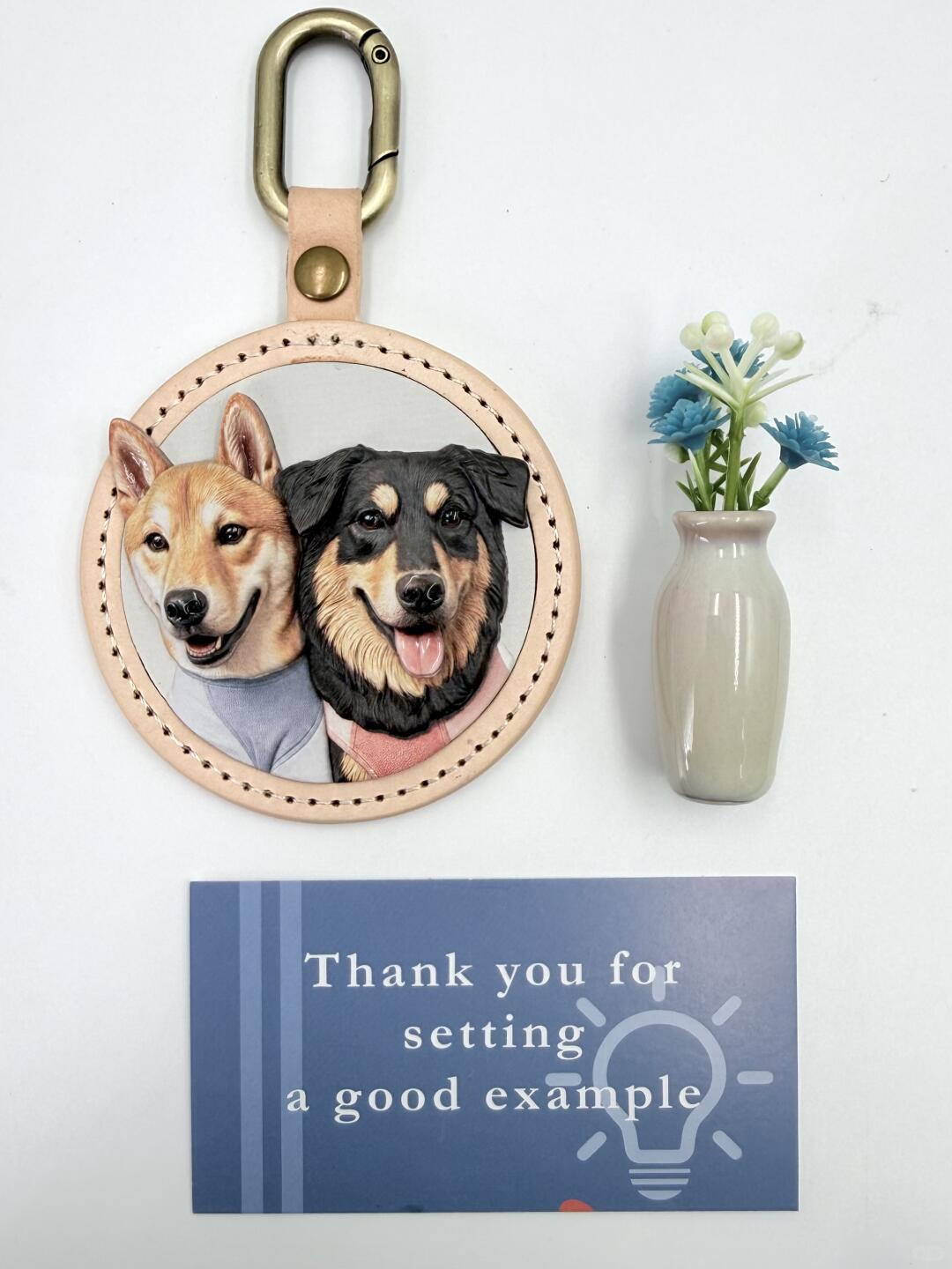 Reference photo being checked for a custom pet portrait