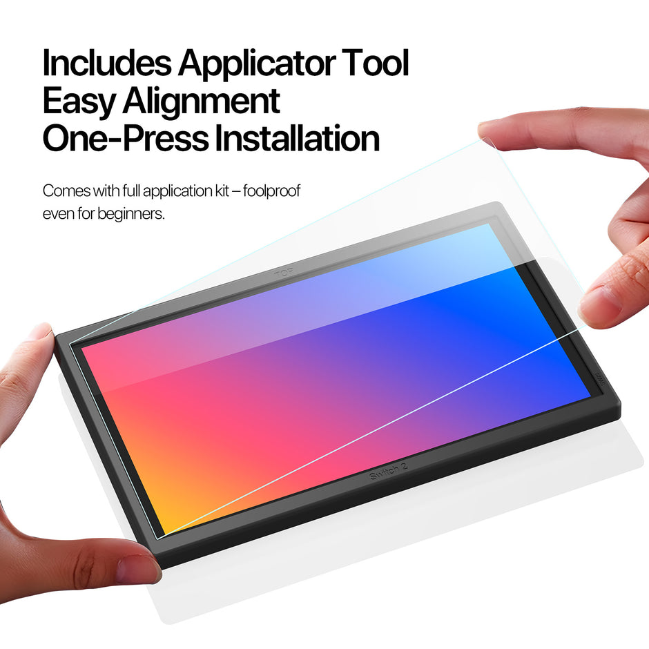 Switch 2 HD Tempered Glass Screen Protector + Alignment Tool