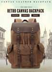 Vintage Canvas Laptop Backpack — Waterproof, 36-55L, Padded Computer Compartment