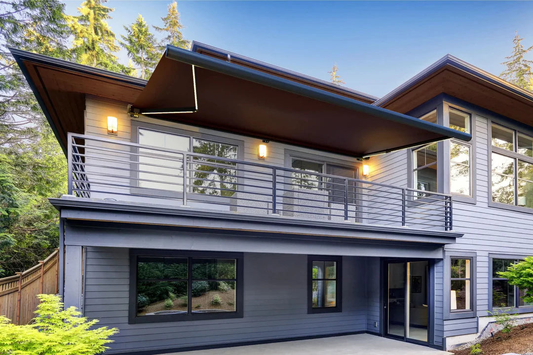 Heavy Duty Full Cassette-type Electric Retractable Awning - Motorized Patio Shade with Remote Control