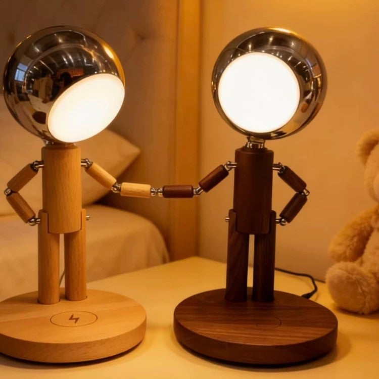 Original Design Solid Wood "Moon Time-Out" Table Lamp