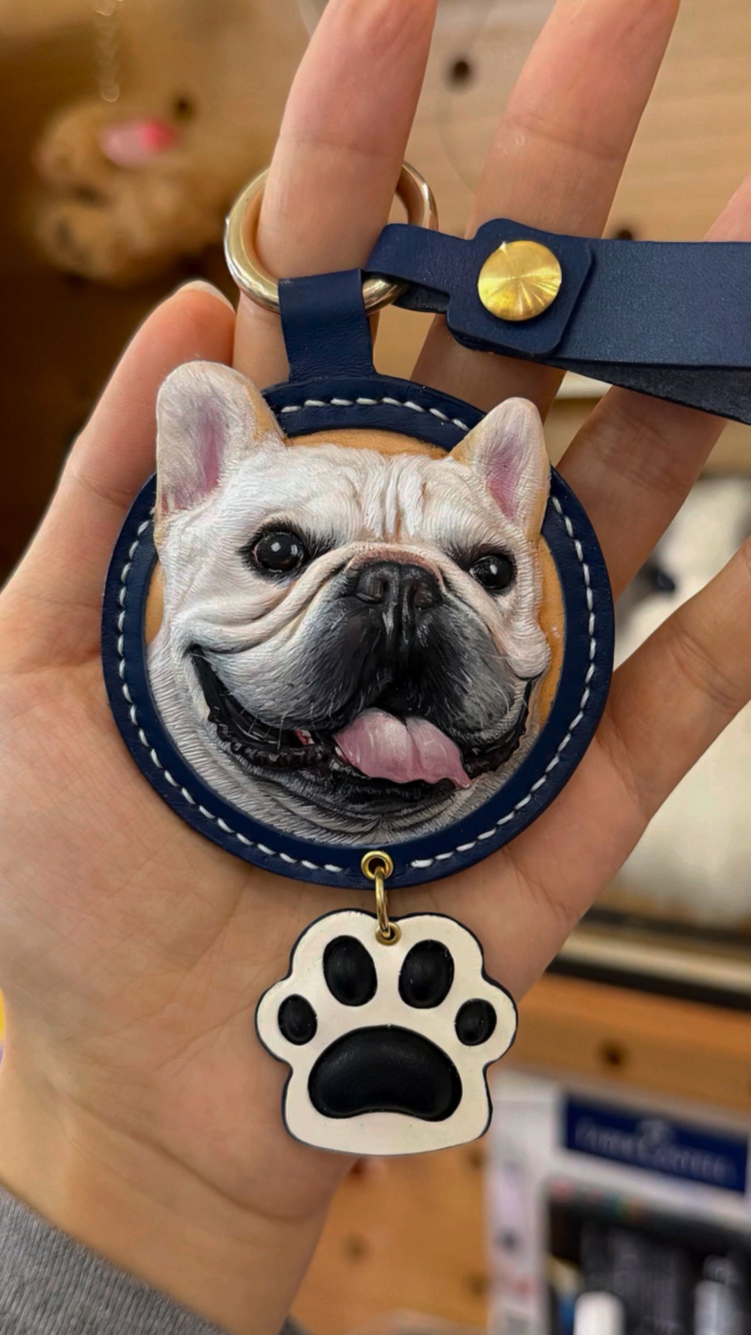 Carving and embossing a custom leather pet charm
