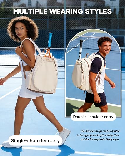 Pickleball Backpack — Fits 2 Paddles, Shoe Compartment & Wet Pocket, Lightweight Court Bag for Training & Match Day