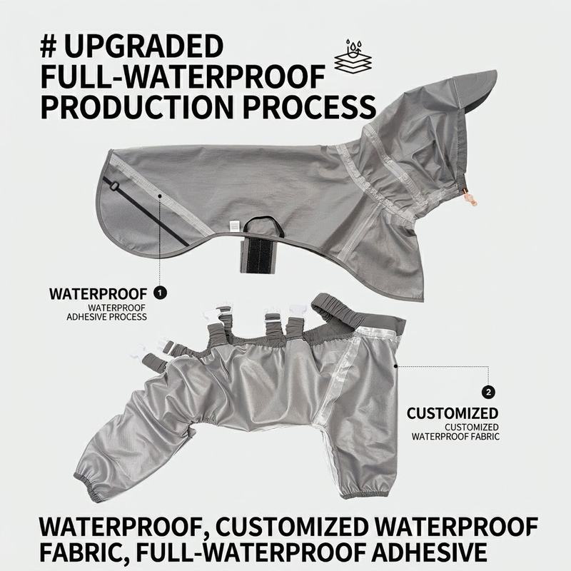 Waterproof Split-Style Dog Raincoat – Four-Legged Pet Jacket for All Seasons