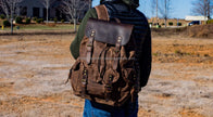 Vintage Canvas Laptop Backpack — Waterproof, 36-55L, Padded Computer Compartment