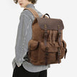 Vintage Canvas Laptop Backpack — Waterproof, 36-55L, Padded Computer Compartment
