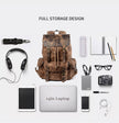 Vintage Canvas Laptop Backpack — Waterproof, 36-55L, Padded Computer Compartment