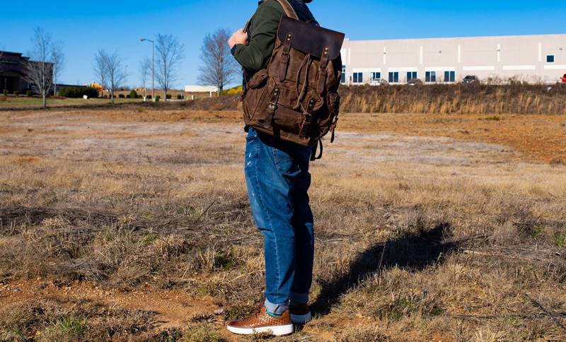 Vintage Canvas Laptop Backpack — Waterproof, 36-55L, Padded Computer Compartment