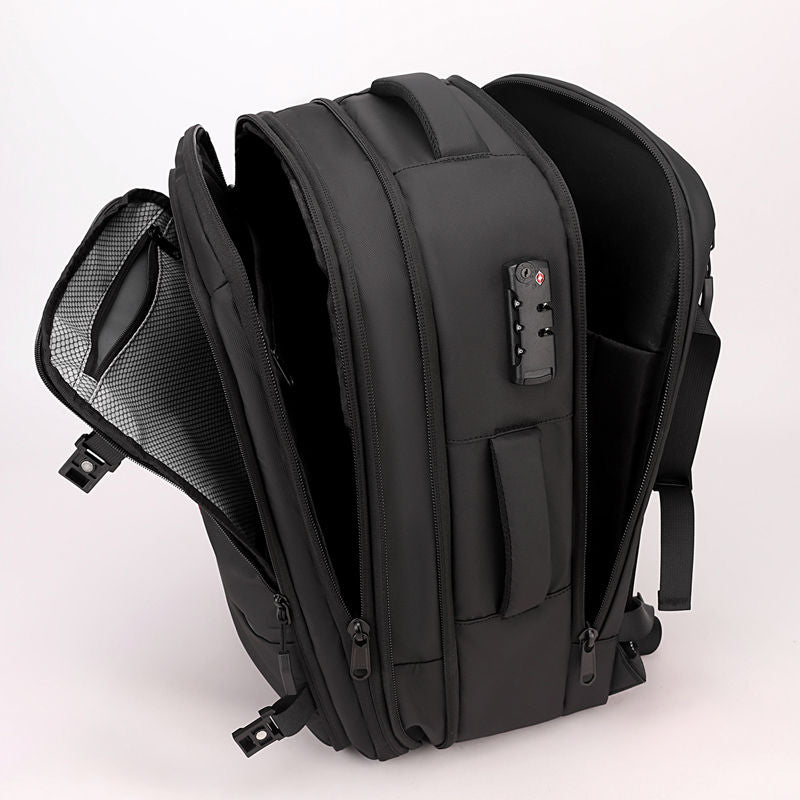 Auto-Vacuum Compression Backpack — Electric Suction 48L Carry-On Travel Bag