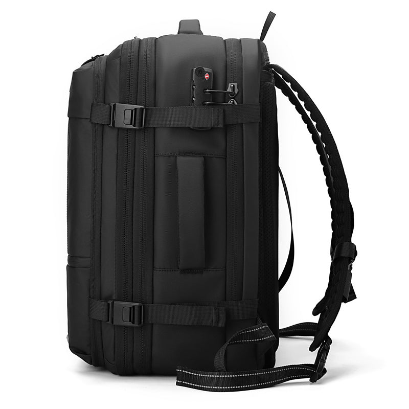 Auto-Vacuum Compression Backpack — Electric Suction 48L Carry-On Travel Bag