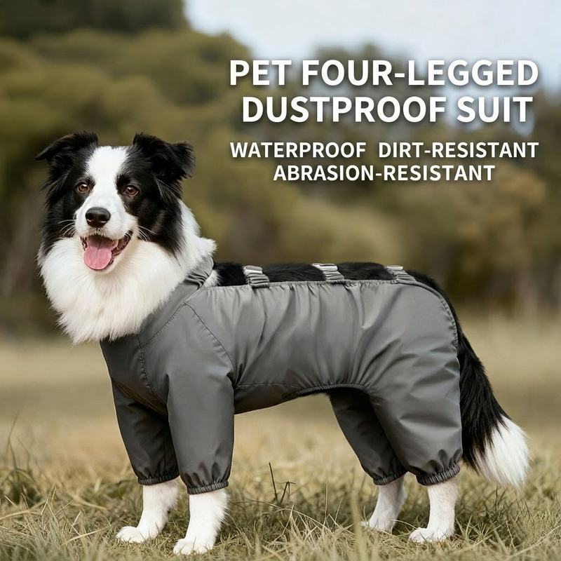 Waterproof Split-Style Dog Raincoat – Four-Legged Pet Jacket for All Seasons