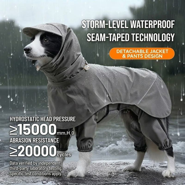 Waterproof Split-Style Dog Raincoat – Four-Legged Pet Jacket for All Seasons