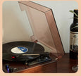 Vintage Gramophone Black Vinyl Record Player with Bluetooth Speaker