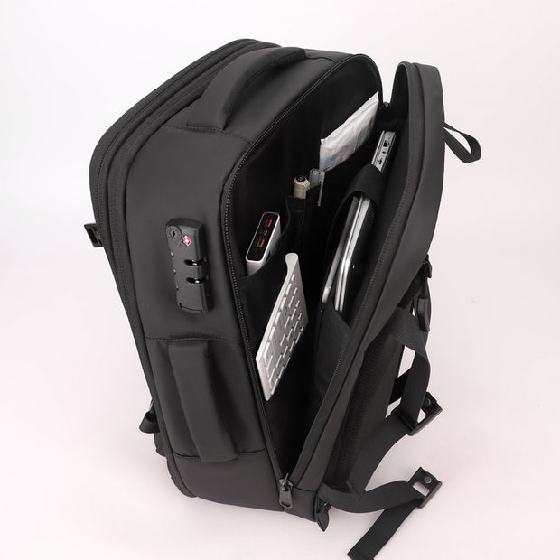Auto-Vacuum Compression Backpack — Electric Suction 48L Carry-On Travel Bag