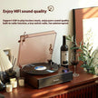 Vintage Gramophone Black Vinyl Record Player with Bluetooth Speaker