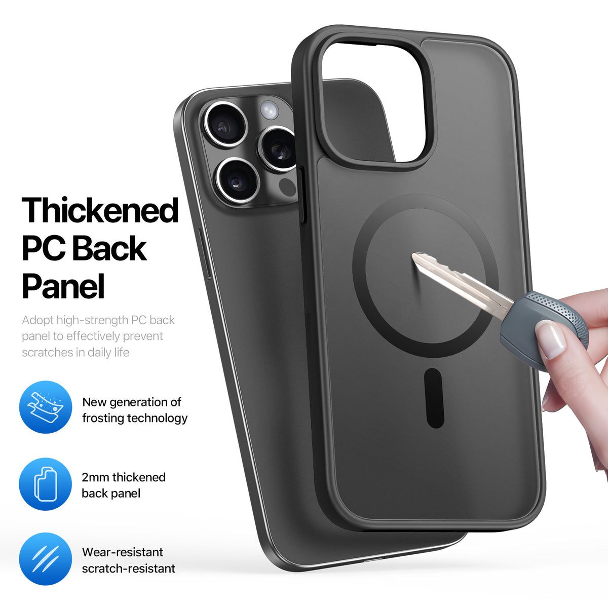 Yind Series MagSafe iPhone Case + Screen Protector — Shockproof Frosted Back