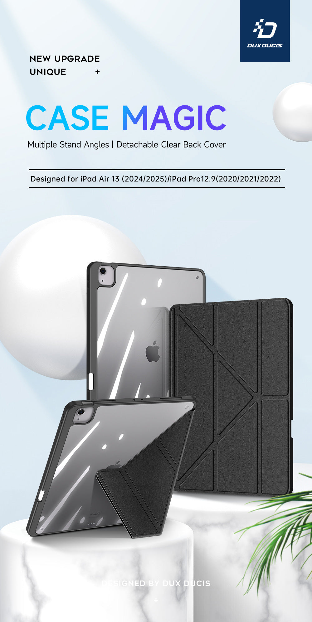 Dux Ducis iPad Case — Detachable Folio Stand with Apple Pencil Holder