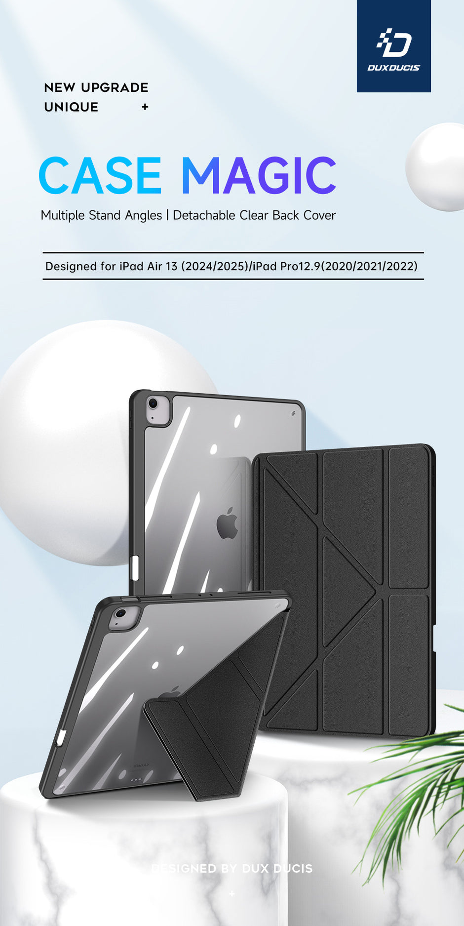 Dux Ducis iPad Case — Detachable Folio Stand with Apple Pencil Holder