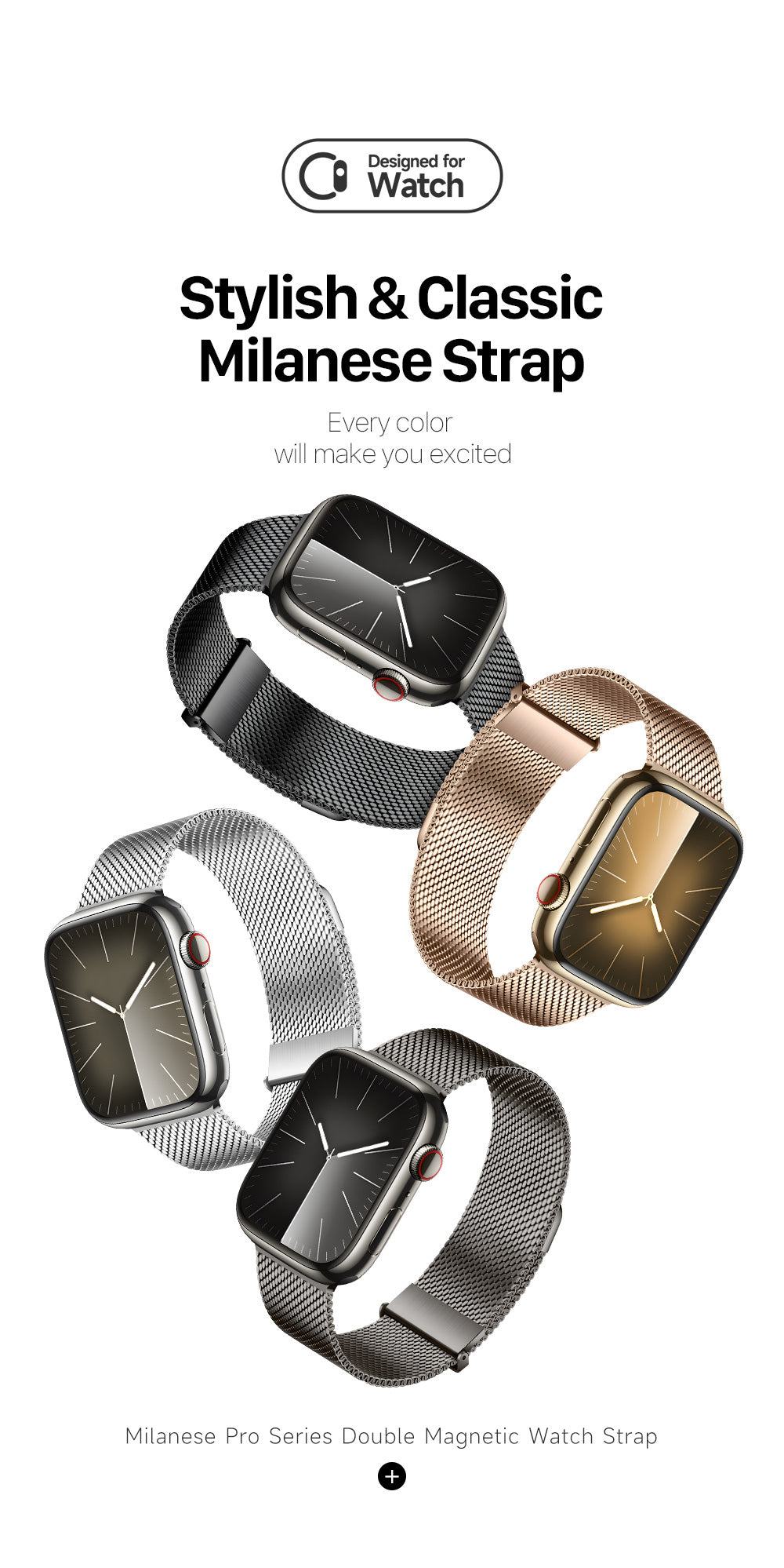 Milanese Air Series Apple Watch Strap — Stainless Steel Magnetic Band