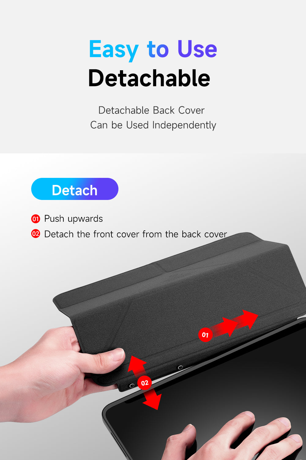 Dux Ducis iPad Case — Detachable Folio Stand with Apple Pencil Holder