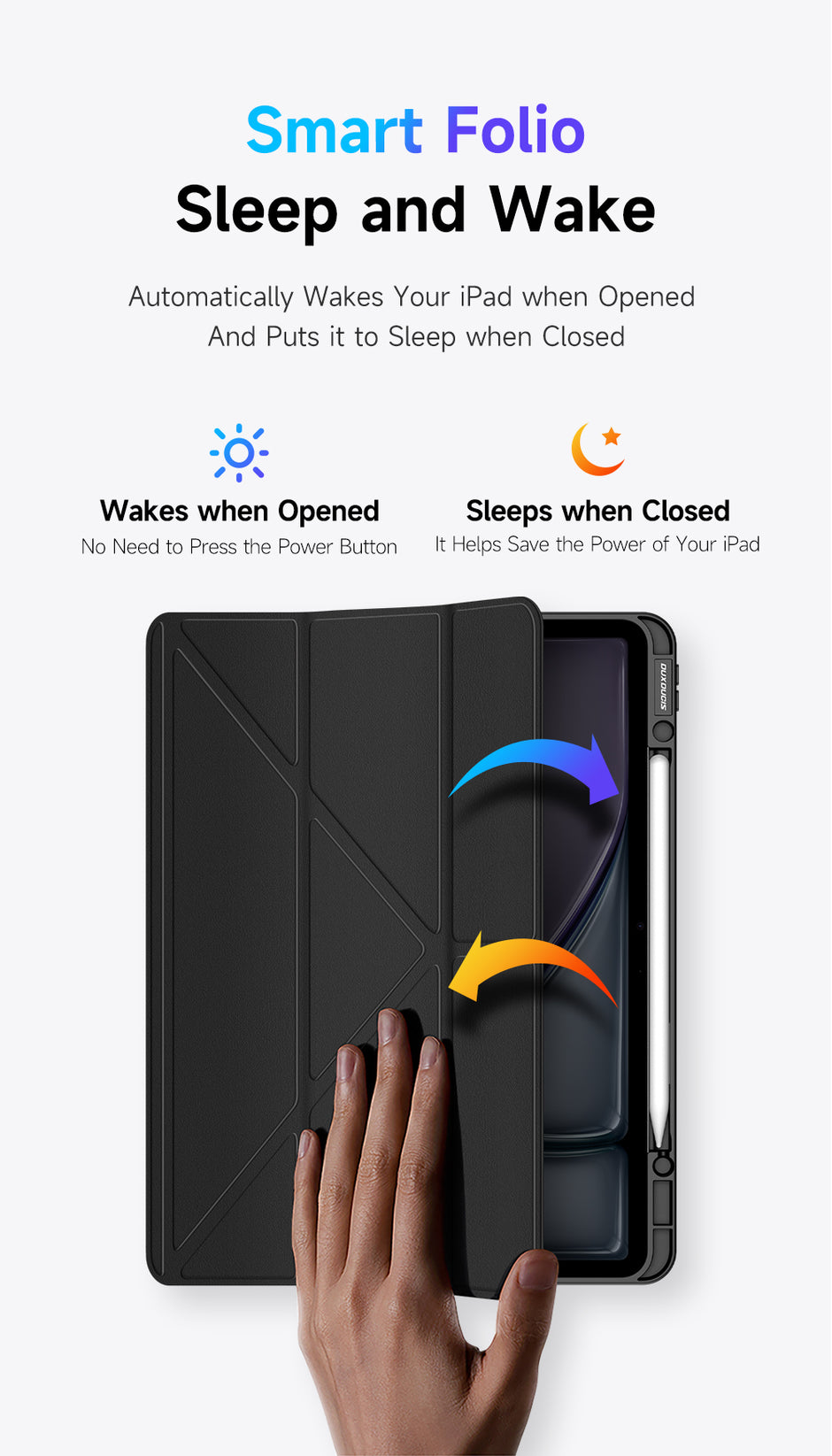 Dux Ducis iPad Case — Detachable Folio Stand with Apple Pencil Holder