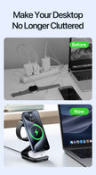Sleek Fast-Charging 3-in-1 Wireless Charger – Simultaneously Power iPhone