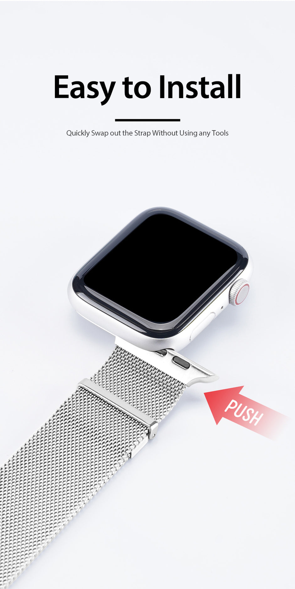 Milanese Air Series Apple Watch Strap — Stainless Steel Magnetic Band