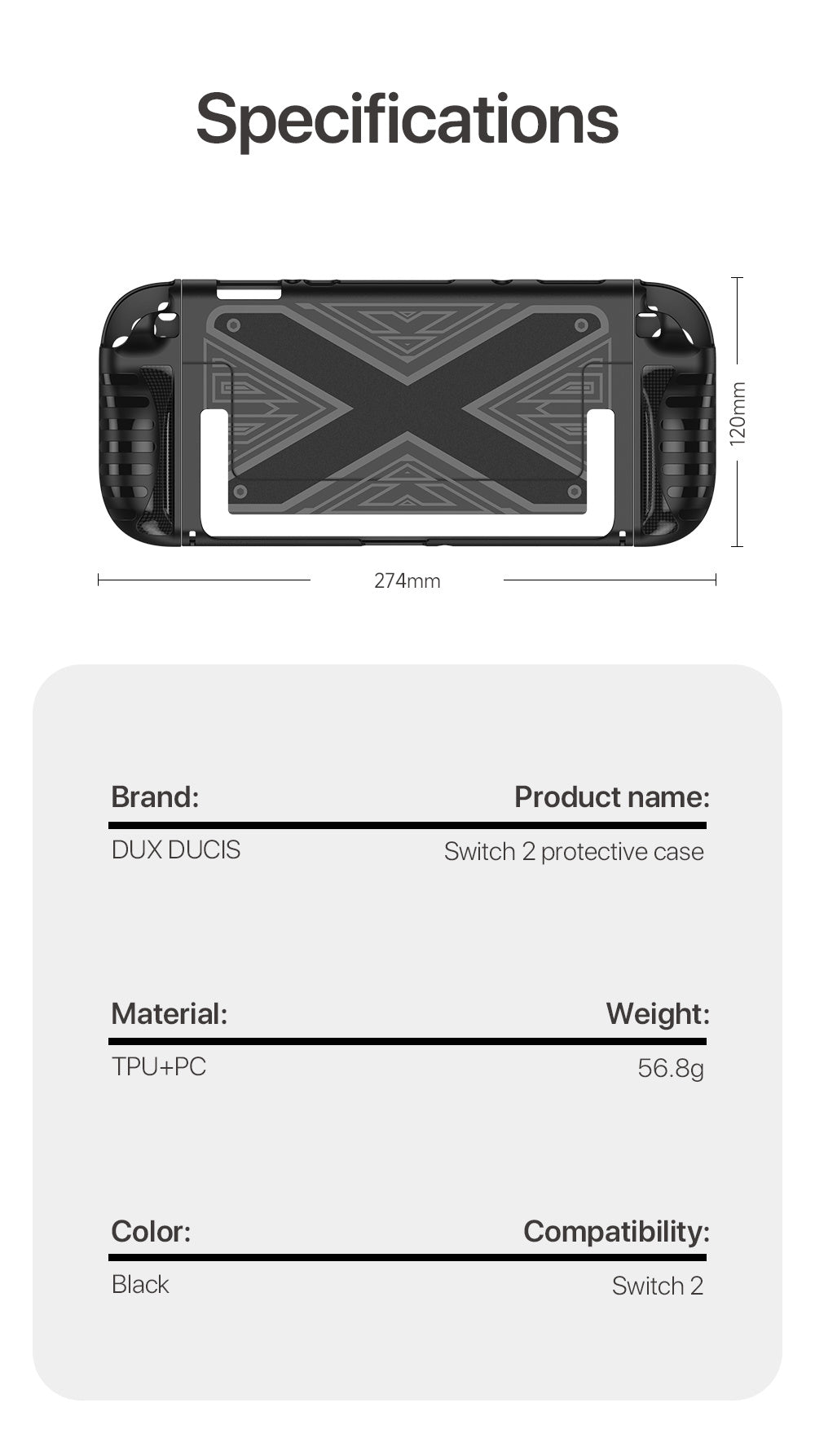 Switch 2 Protective Case + Screen Protector — Slim Armor with Kickstand
