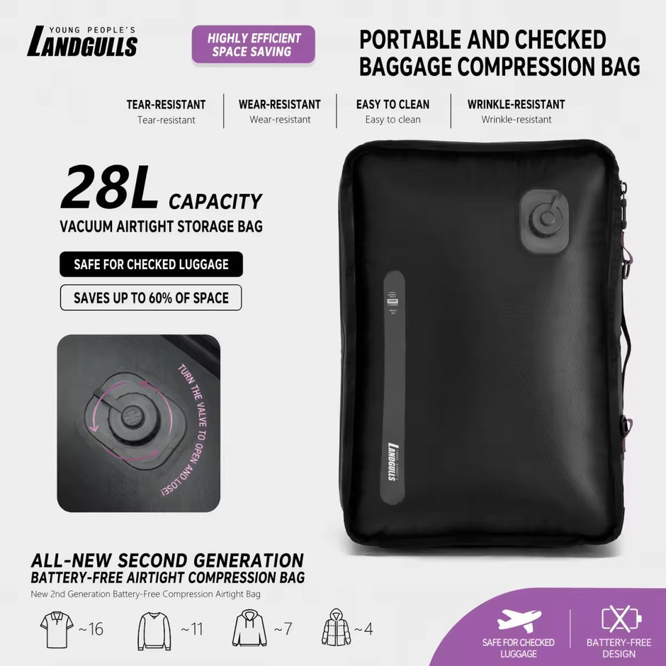 Travel Electric Vacuum Compression Bag — Luggage Organizer & Space Saver