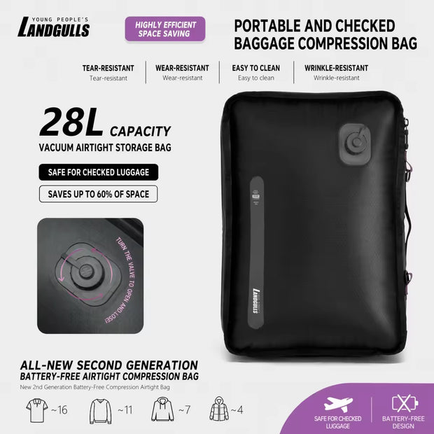 Travel Electric Vacuum Compression Bag — Luggage Organizer & Space Saver