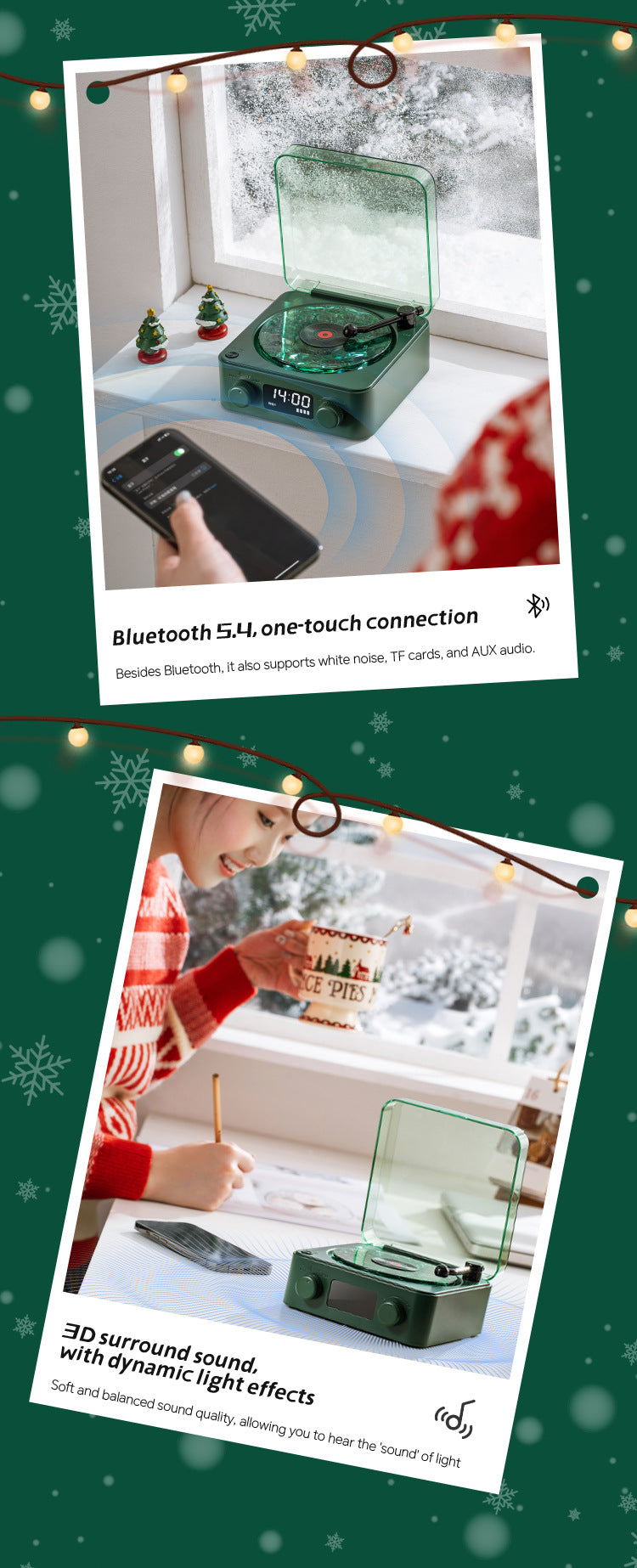 Creative Santa Claus Bluetooth Speaker Listening to Sea White Gift