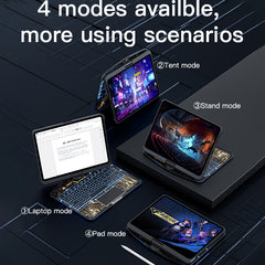 Clear 360 degree iPad keyboard case showing trackpad and key layout