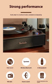 Vintage Gramophone Black Vinyl Record Player with Bluetooth Speaker